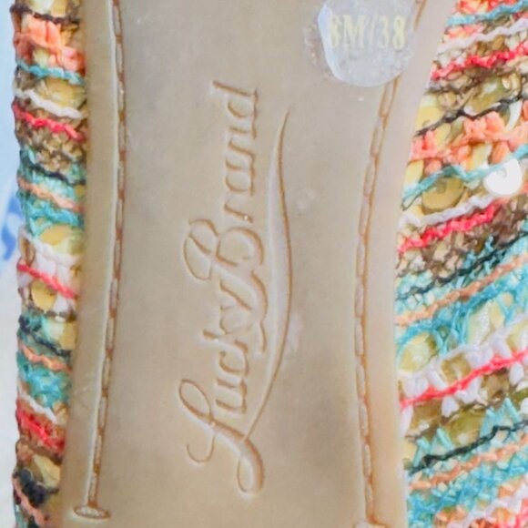 LUCKY BRAND Women's Multicolor Woven Fabric Ballet Flats Cushioned Size 8M/38 - Picture 12 of 13